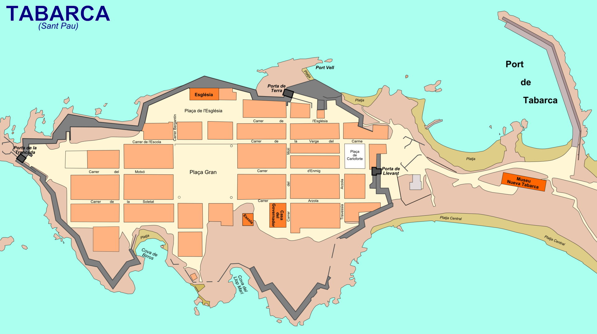 Plano de la ciudad de Nueva Tabarca, también llamada San Pablo.